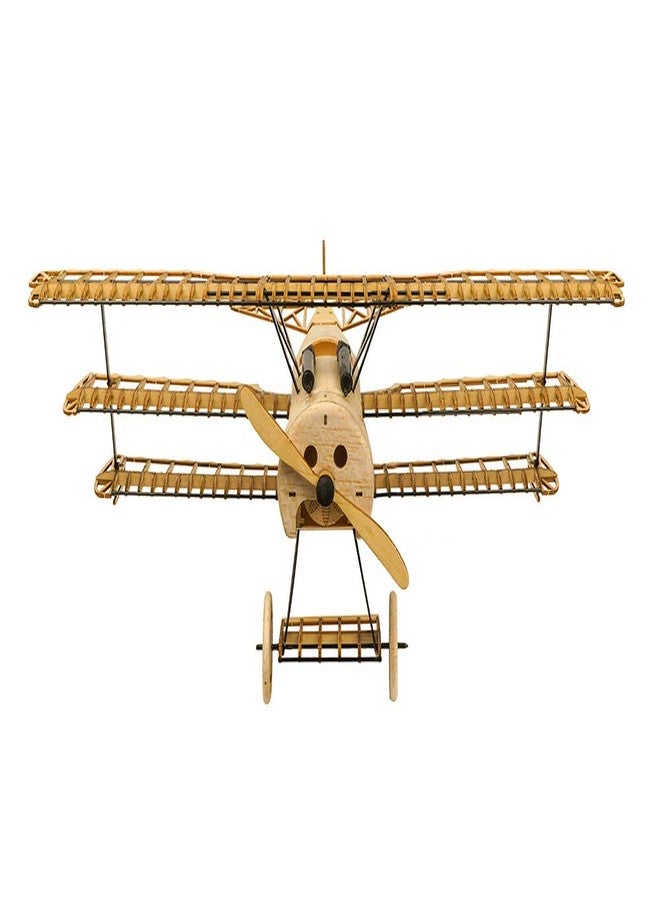 Viloga 3D Wooden Puzzles DIY Fokker DR1 Triplane Model Aircraft Kit, Laser Cut Balsa Wood Model Airplane Kits to Build for Adults, WW1 Wooden Models Airplane Jigsaw Puzzles for Home Decoration Birthday Gift - Image 2